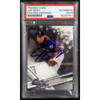 Jon Gray Rockies Signed 2017 Topps Holiday Relic Card #R-JG PSA Authenticated