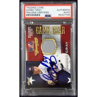 Sonny Gray Signed 2013 Panini USA Baseball Game Gear Relic Card #61 PSA Authen