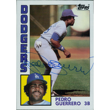 Pedro Guerrero Los Angeles Dodgers Signed 1984 Topps Jumbo Card #24 JSA Authen Pedro Guerrero Los Angeles Dodgers Signed 1984 Topps Jumbo Card #24 JSA Authen