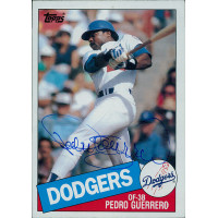 Pedro Guerrero Los Angeles Dodgers Signed 1985 Topps Jumbo Card #44 JSA Authen