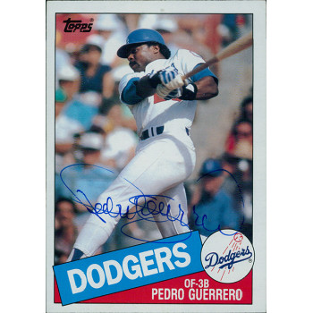Pedro Guerrero Los Angeles Dodgers Signed 1985 Topps Jumbo Card #44 JSA Authen Pedro Guerrero Los Angeles Dodgers Signed 1985 Topps Jumbo Card #44 JSA Authen