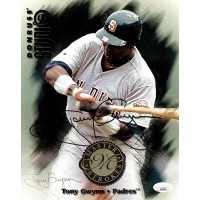 Tony Gwynn San Diego Padres Signed 1997 Donruss Studio Jumbo Card #20 JSA Auth
