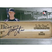Jake Hager Signed 2011 ITG Heroes and Prospects Lumbergraphs Card #L-JHA