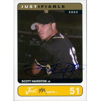 Scott Hairston Signed 2002-03 Just Minors Justifiable Card #51 /1000