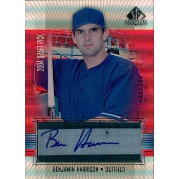 Benjamin Harrison Texas Rangers Signed 2004 Upper Deck SP Prospects Card #BE