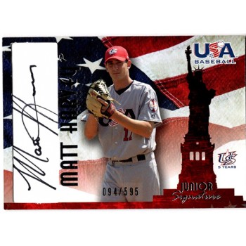 Matt Harvey Signed 2007 USA Baseball Junior Signature Black Ink /595 #A-37