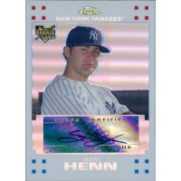 Sean Henn New York Yankees Signed 2007 Topps Chrome White Refactor Card #360 200
