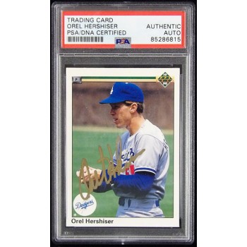 Orel Hershiser LA Dodgers Signed 1990 Upper Deck Card #256 PSA Authenticated