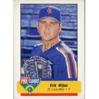 Erik Hiljus St. Lucie Mets Signed 1994 Fleer Pro Cards #1189 JSA Authenticated