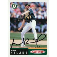 Erik Hiljus Oakland A's Signed 2002 Topps Total Card #445 JSA Authenticated
