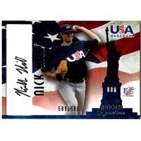 Nick Hill Signed 2007 USA Baseball National Signature Black Ink /595 #A-13