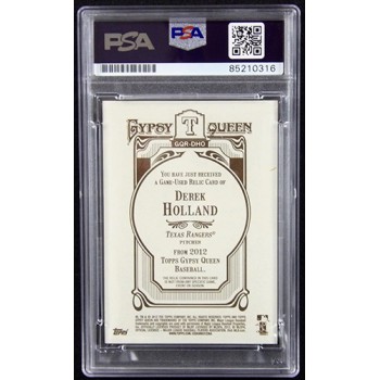 Derek Holland Signed 2012 Topps Gypsy Queen Relic Card #GQR-DHO PSA Authentic