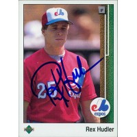 Rex Hudler Montreal Expos Signed 1989 Upper Deck Card #405 JSA Authenticated