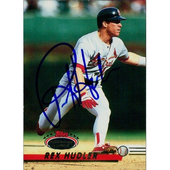 Rex Hudler Cardinals Signed 1993 Topps Stadium Club Card #113 JSA Authenticated