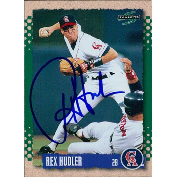 Rex Hudler California Angels Signed 1995 Score Card #66 JSA Authenticated