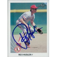 Rex Hudler St. Louis Cardinals Signed 1990 Leaf Card #439 JSA Authenticated