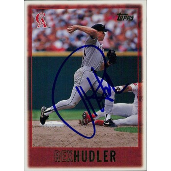 Rex Hudler California Angels Signed 1997 Topps Card #254 JSA Authenticated