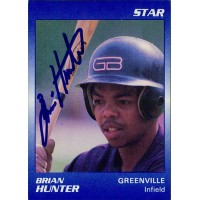 Brian Hunter Greenville Braves Signed 1989 The Star Card #35 JSA Authenticated