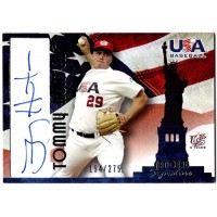 Tommy Hunter Signed 2007 USA Baseball National Signature Blue Ink /275 #A-16