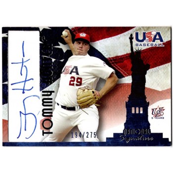 Tommy Hunter Signed 2007 USA Baseball National Signature Blue Ink /275 #A-16