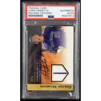 Chris Iannetta Signed 2012 Topps Golden Moments Relics Card #GMR-CI PSA Authen