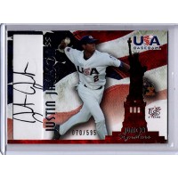 Justin Jackson Signed 2007 USA Baseball Junior Signature Card #A-31 /595