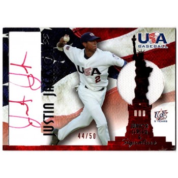 Justin Jackson Signed 2007 USA Baseball Junior Jersey Signature Red /50 #AJ-32