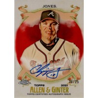 Chipper Jones Braves Signed 2021 Topps Chrome Allen & Ginter Card #AGA-CJ /25