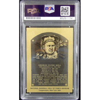 George Kell Signed Hall Of Fame Metallic Card PSA Authenticated