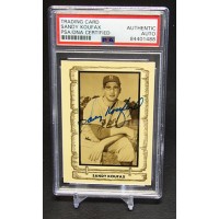 Sandy Koufax Signed 1980 Cramer Sports Promotions Card #10 PSA Authenticated