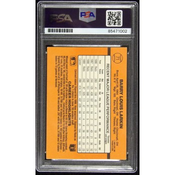 Barry Larkin Cincinnati Reds Signed 1990 Donruss Card #71 PSA Authenticated