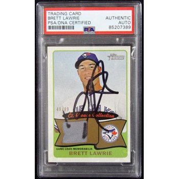 Brett Lawrie Signed 2014 Topps Heritage Clubhouse Relic Card #CCR-BL PSA Authen