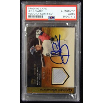 Jed Lowrie Signed 2012 Topps Golden Moments Relic Card #GMR-JLO PSA Authentictic