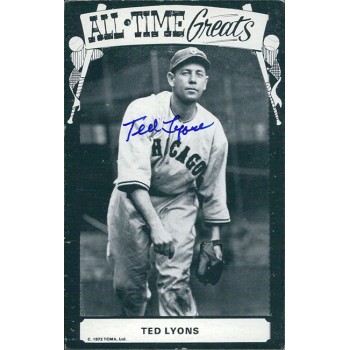 Ted Lyons Chicago White Sox Signed 1973 TCMA 3.5x5.5 Card JSA Authenticated