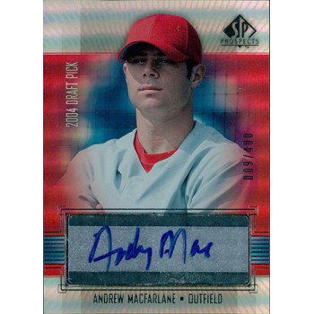 Andrew MacFarlane Philadelphia Phillies Signed 2004 Upper Deck SP Prospects Card #MA