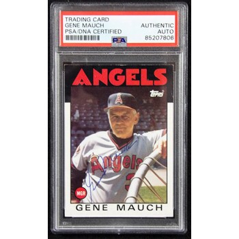 Gene Mauch California Angels Signed 1986 Topps Card #81 PSA Authenticated