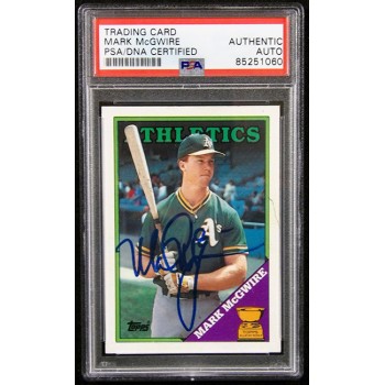 Mark McGwire Oakland Athletics Signed 1988 Topps Card #580 PSA Authenticated