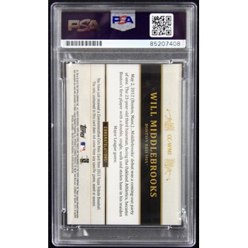 Will Middlebrooks Signed 2013 Topps Tribute Cuts Relics Card #CC-WMI PSA Authen
