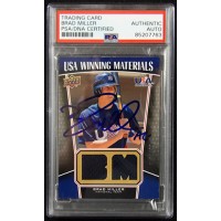 Brad Miller Signed 2009 Upper Deck USA Baseball Relic Card #UWM-37 PSA Authentic