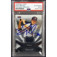 Brad Miller Signed 2010 Topps USA Baseball Relic Card #USAR-34 PSA Authentic