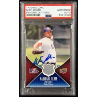 Mike Minor Signed 2009 Upper Deck USA Baseball National Relic Card #USA-MM PSA