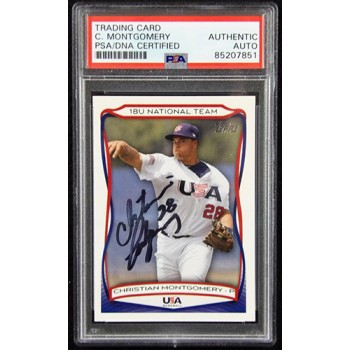 Christian Montgomery Signed 2010 Topps USA Baseball Card #USA-11 PSA Authentic