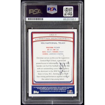 Christian Montgomery Signed 2010 Topps USA Baseball Card #USA-11 PSA Authentic