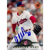 Charles Nagy Indians Signed 1995 Topps Stadium Club Card #14 JSA Authenticated