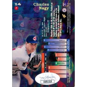 Charles Nagy Indians Signed 1995 Topps Stadium Club Card #14 JSA Authenticated