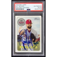 Pat Neshek Phillies Signed 2018 Topps Heritage Card #633 PSA Authenticated