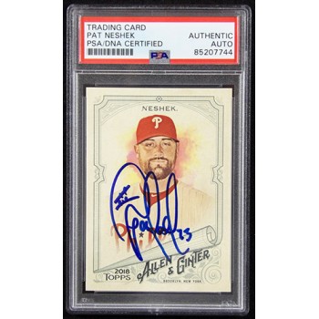 Pat Neshek Phillies Signed 2018 Topps Allen & Ginter Card #238 PSA Authenticated