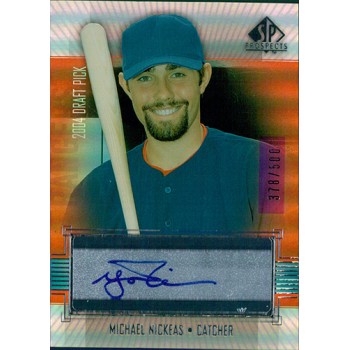 Michael Mike Nickeas Texas Rangers Signed 2004 Upper Deck SP Prospects Card #407