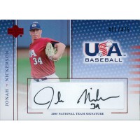 Jonah Nickerson Signed 2005 Upper Deck USA Baseball Card #JN 461/475