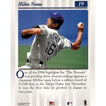 Hideo Nomo LA Dodgers Signed 1997 Donruss Studio Portrait Jumbo Card 19 JSA Auth
